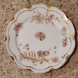 Elegant Floral Gold Rimmed Tea Dish Plate